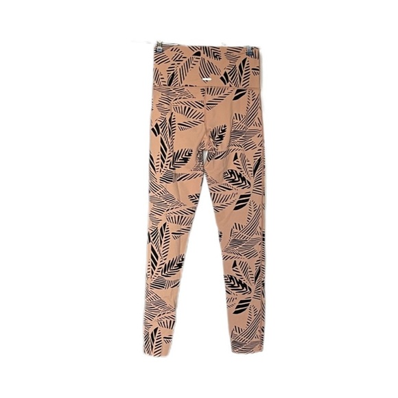 Aerie Camel And Black Leave Print Stretchy Leggings Women’s Medium - Picture 4 of 11